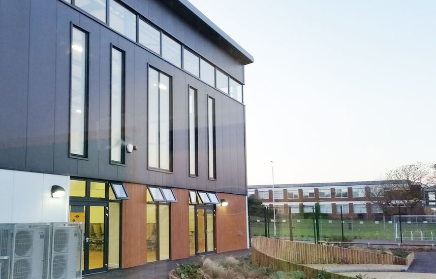 Drylining & Cladding at Avonwood Primary
                        School, Dorset cladding contractors in UK