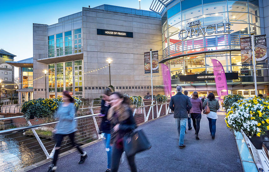 Oracle Shopping
                        Centre, Reading -  cladding contractors in London. 