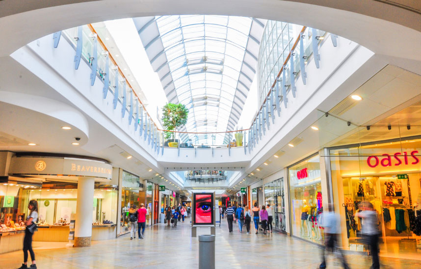 Oracle Shopping
                        Centre, Reading -  cladding contractors in London.